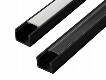 Alu профиль 2000 мм встраиваемый 4 светильника черный