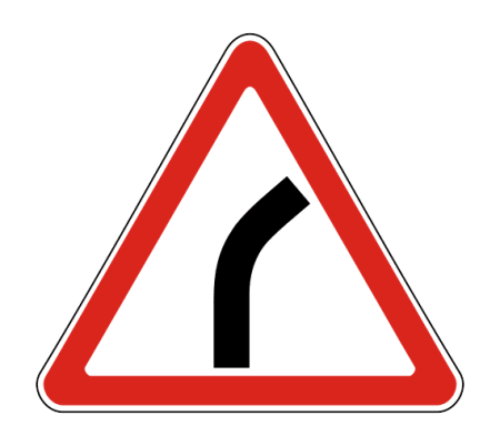 Дорожный знак Опасный поворот направо 1.11.1