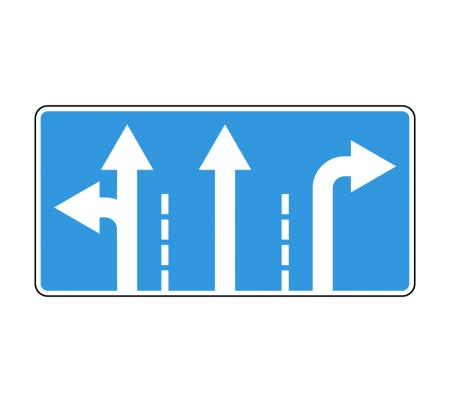 Дорожный знак Направления движения по полосам 5.15.1